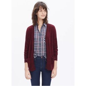 Madewell Landscape Cardigan Sweater Red Size Small Teacher Academia Preppy